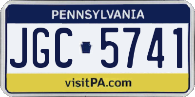 PA license plate JGC5741