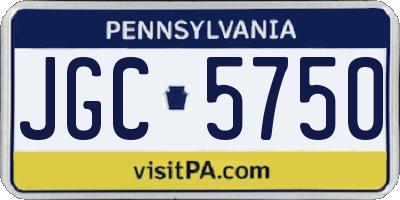 PA license plate JGC5750