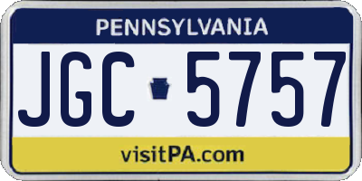 PA license plate JGC5757