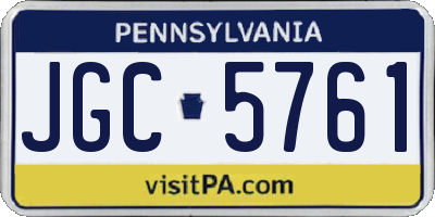 PA license plate JGC5761
