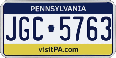 PA license plate JGC5763