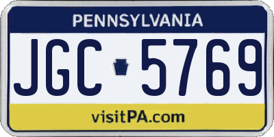 PA license plate JGC5769