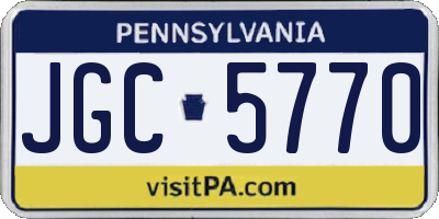 PA license plate JGC5770