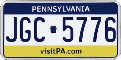 PA license plate JGC5776