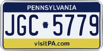 PA license plate JGC5779