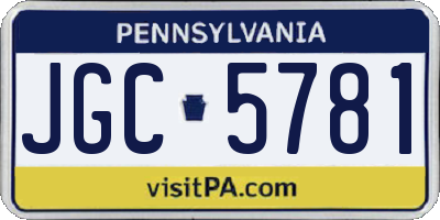 PA license plate JGC5781