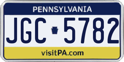 PA license plate JGC5782