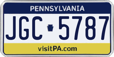 PA license plate JGC5787