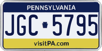 PA license plate JGC5795