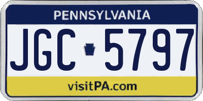 PA license plate JGC5797