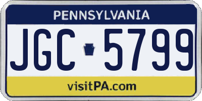 PA license plate JGC5799