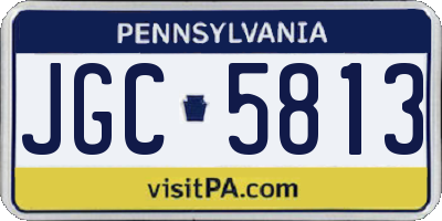 PA license plate JGC5813