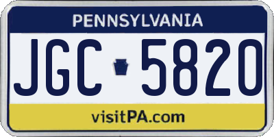 PA license plate JGC5820