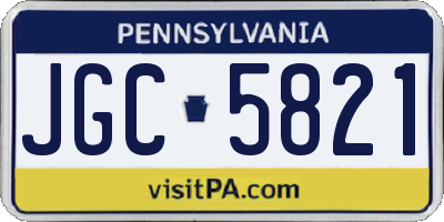 PA license plate JGC5821