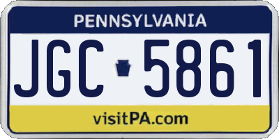 PA license plate JGC5861