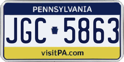PA license plate JGC5863