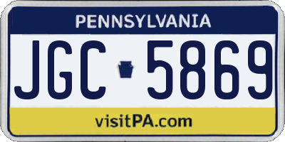 PA license plate JGC5869