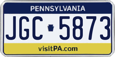 PA license plate JGC5873