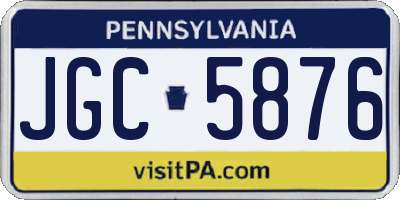 PA license plate JGC5876