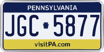 PA license plate JGC5877