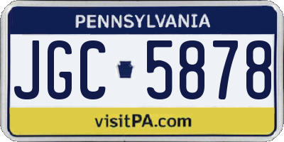 PA license plate JGC5878
