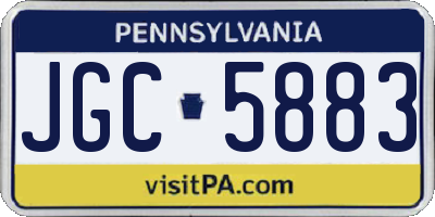 PA license plate JGC5883