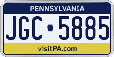 PA license plate JGC5885