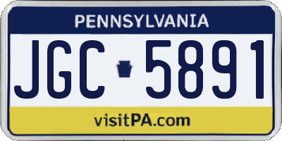 PA license plate JGC5891
