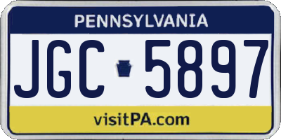 PA license plate JGC5897