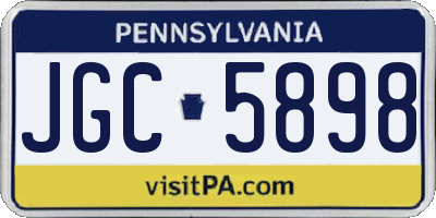 PA license plate JGC5898