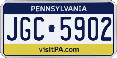 PA license plate JGC5902