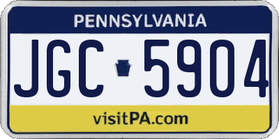 PA license plate JGC5904