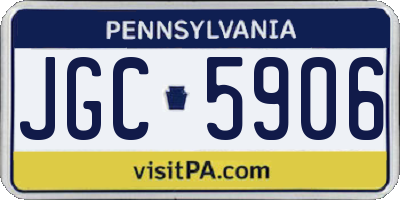 PA license plate JGC5906