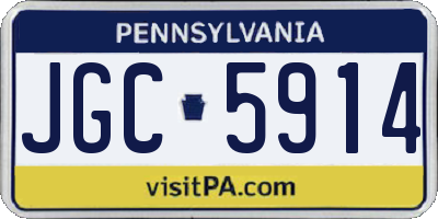 PA license plate JGC5914