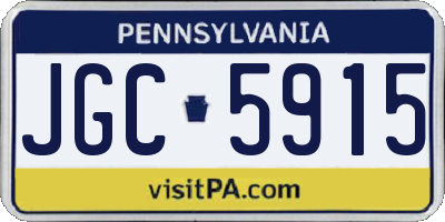 PA license plate JGC5915