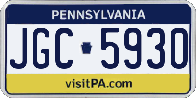 PA license plate JGC5930