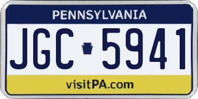 PA license plate JGC5941