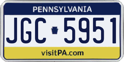 PA license plate JGC5951
