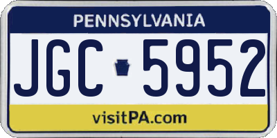 PA license plate JGC5952