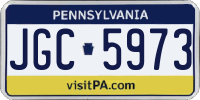 PA license plate JGC5973