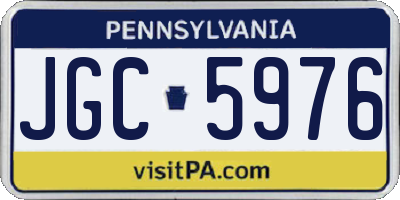 PA license plate JGC5976