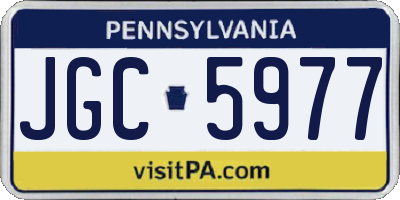 PA license plate JGC5977