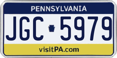PA license plate JGC5979