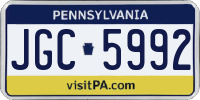 PA license plate JGC5992