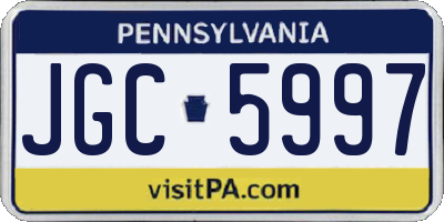 PA license plate JGC5997