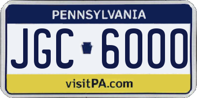 PA license plate JGC6000