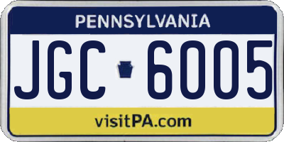 PA license plate JGC6005