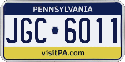 PA license plate JGC6011