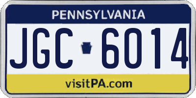 PA license plate JGC6014