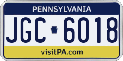 PA license plate JGC6018